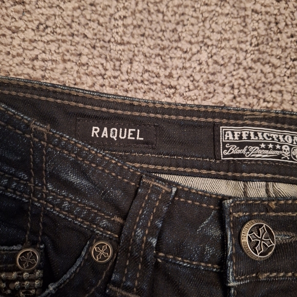 Affliction Black Premium Raquel Jeans Size 24 - Picture 6 of 10